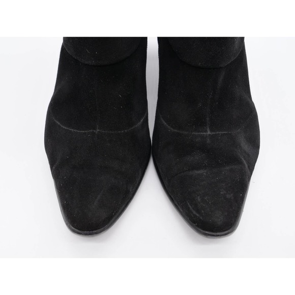 Paul Green Booties Womens 8.5 Black Suede Almond Toe Zip Ankle Boots Cone Heel - Picture 6 of 11